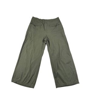 Who What Wear Women 16W Olive Green Wide Leg baggy Utility Cargo Pants Cotton